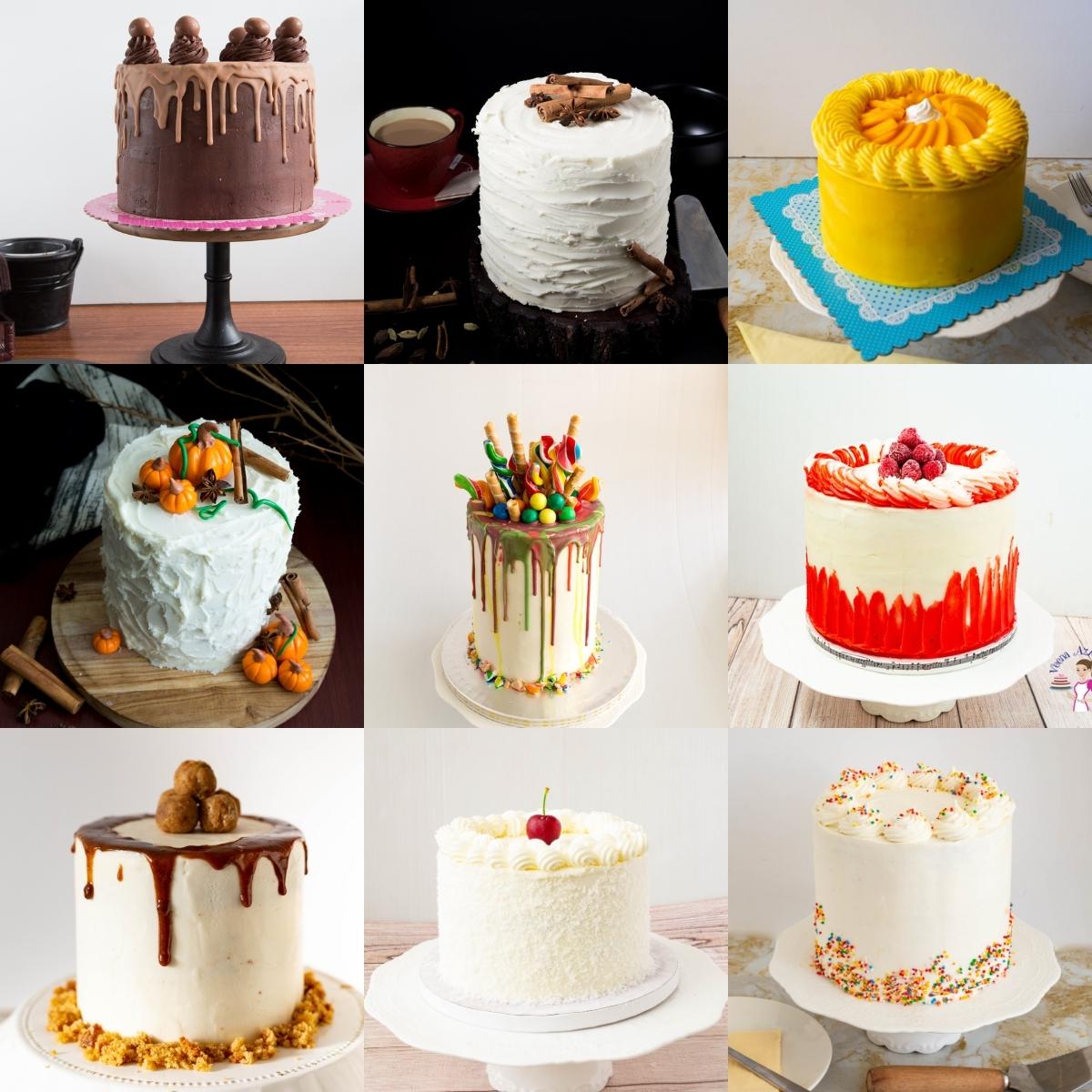 Choose from a variety of cake flavors and fillings.